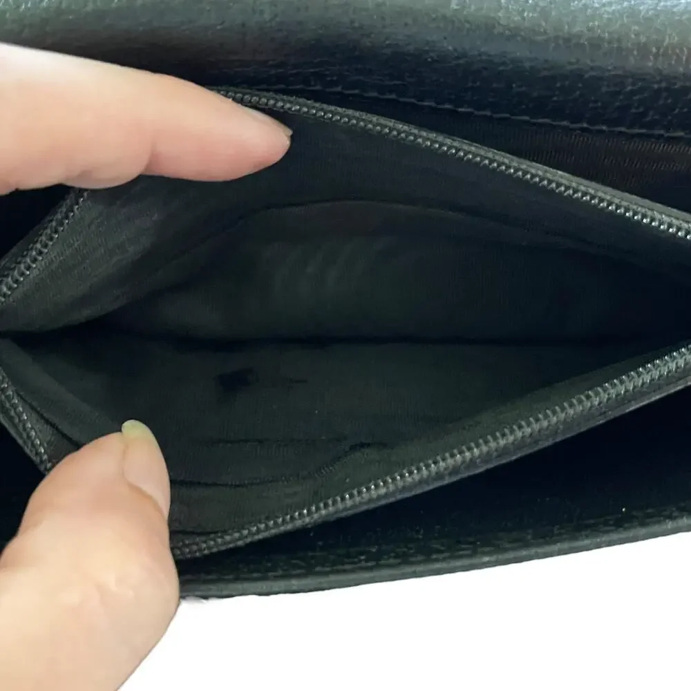 Gucci Black Signature GG Horsebit Buckle Wallet